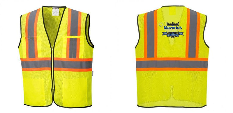 Custom Yellow Mesh Class 2 Reflective Safety Vest with Pockets