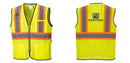 Custom Yellow Mesh Class 2 Reflective Safety Vest with Pockets