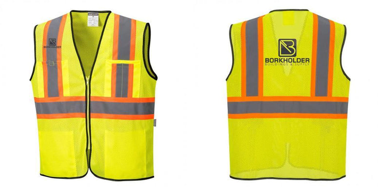 Custom Yellow Mesh Class 2 Reflective Safety Vest with Pockets