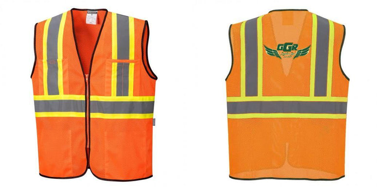 Custom Yellow Mesh Class 2 Reflective Safety Vest with Pockets