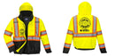 Custom Reflective Hi-Vis 2-in-1 Winter Bomber Jacket in Yellow/Black