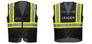 Custom Black Safety Vest Reflective High Visibility with Pockets