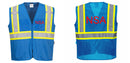Custom Royal Blue Safety Vest Reflective High Visibility with Pockets