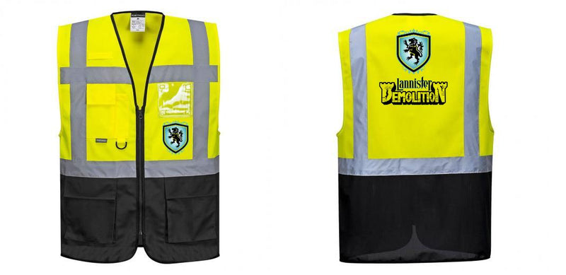 Custom Warsaw Yellow and Black Professional Style Safety Vest