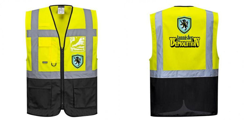 Custom Warsaw Yellow and Black Professional Style Safety Vest