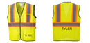 Custom Yellow Mesh Class 2 Reflective Safety Vest with Pockets