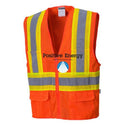 Custom Contrast High Visibility Full Mesh Orange Safety Vest