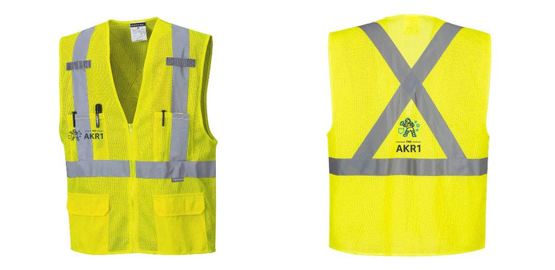 Custom Hi-Vis YELLOW Mesh X Back Executive Vest