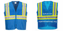 Custom Royal Blue Safety Vest Reflective High Visibility with Pockets