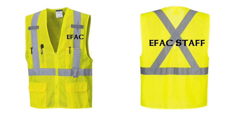 Custom Hi-Vis YELLOW Mesh X Back Executive Vest