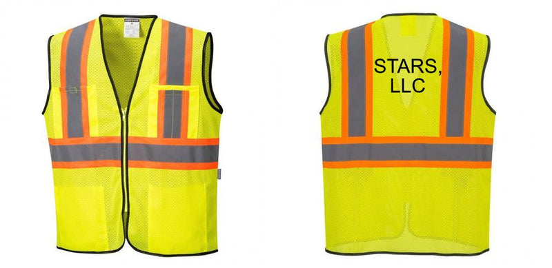 Custom Yellow Mesh Class 2 Reflective Safety Vest with Pockets