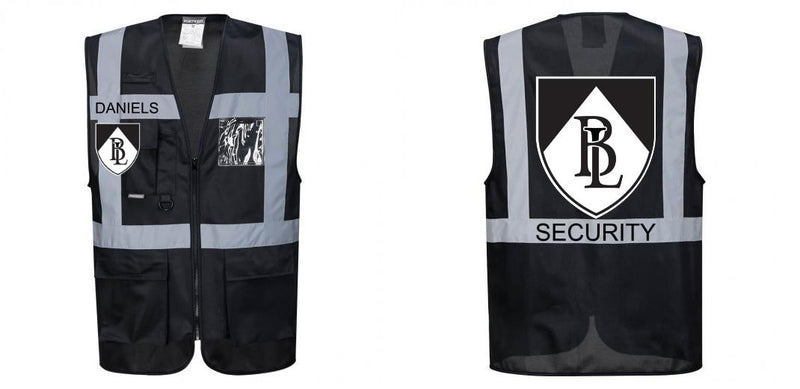 Custom Black Professional Executive Style Safety Vest