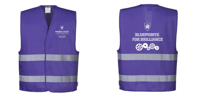 Custom PURPLE Work and Event Style Safety Reflective Vest