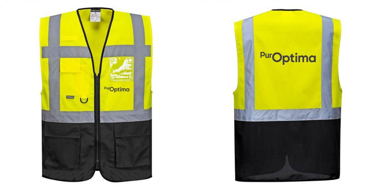 Custom Warsaw Yellow and Black Professional Style Safety Vest