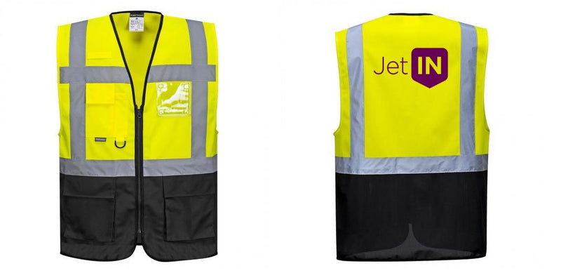 Custom Warsaw Yellow and Black Professional Style Safety Vest