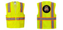 Custom Yellow Class 2 Safety Vest with Cooling Mesh Back