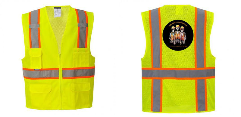 Custom Yellow Class 2 Safety Vest with Cooling Mesh Back