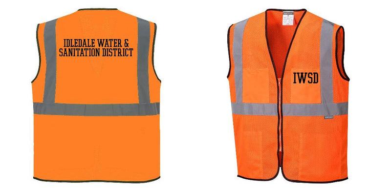 Custom Lightweight High Visibility ORANGE Tampa Mesh Vest