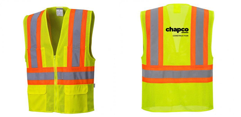 Custom Contrast High Visibility Full Mesh Yellow Safety Vest