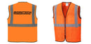 Custom Lightweight High Visibility ORANGE Tampa Mesh Vest