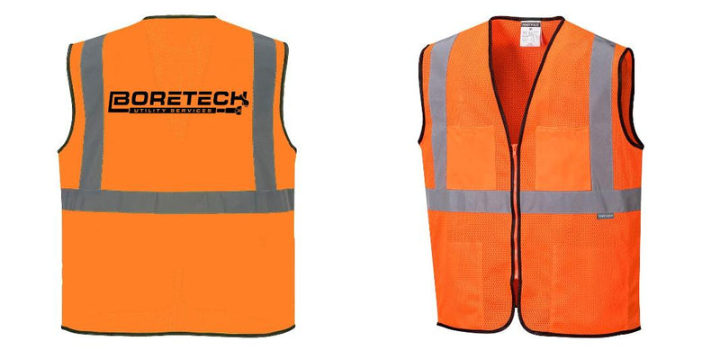 Custom Lightweight High Visibility ORANGE Tampa Mesh Vest
