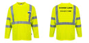 Custom Class 3 Long Sleeve Safety Shirt Hi-Vis Moisture Wicking