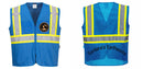 Custom Royal Blue Safety Vest Reflective High Visibility with Pockets