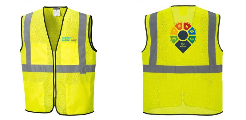 Custom Lightweight High Visibility Yellow Tampa Mesh Vest