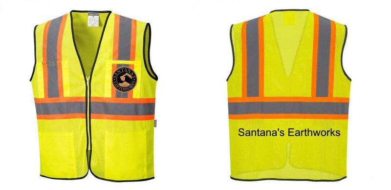 Custom Yellow Mesh Class 2 Reflective Safety Vest with Pockets