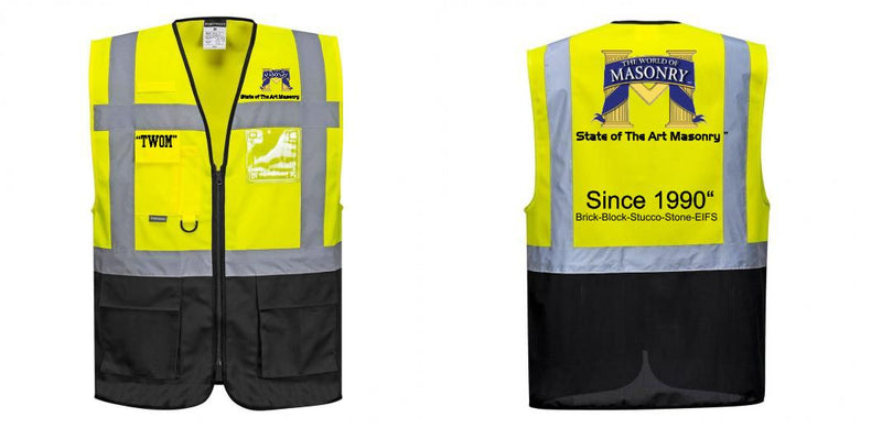 Custom Warsaw Yellow and Black Professional Style Safety Vest