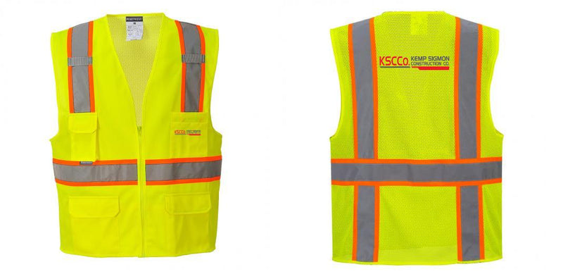 Custom Yellow Class 2 Safety Vest with Cooling Mesh Back