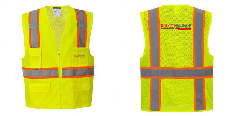 Custom Yellow Class 2 Safety Vest with Cooling Mesh Back