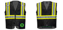 Custom Black Safety Vest Reflective High Visibility with Pockets