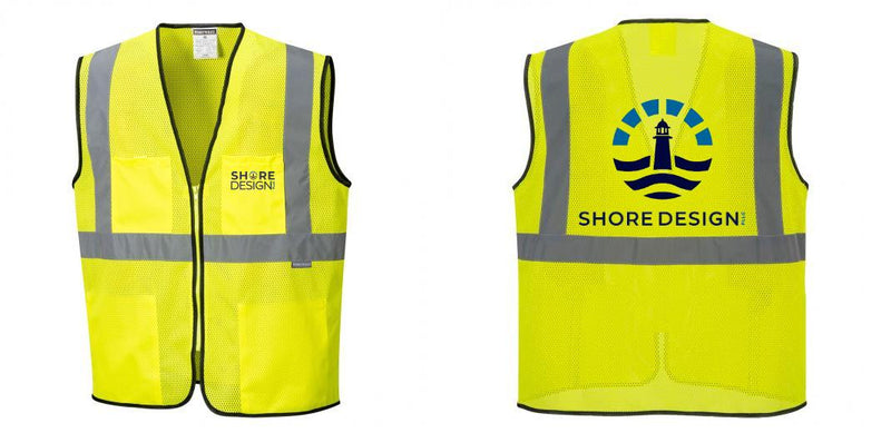 Custom Lightweight High Visibility Yellow Tampa Mesh Vest