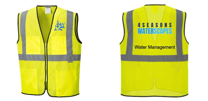 Custom Lightweight High Visibility Yellow Tampa Mesh Vest