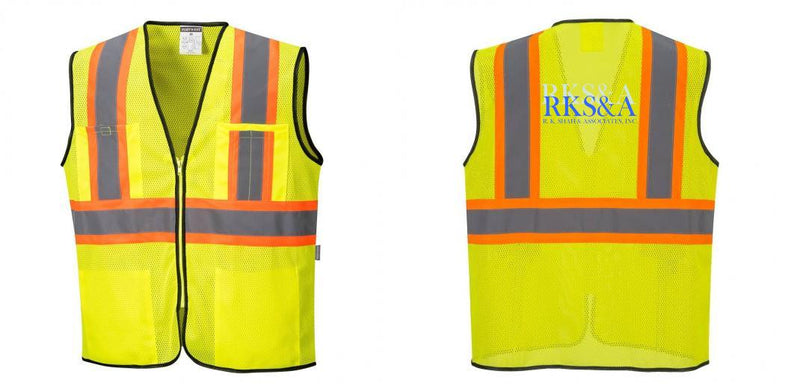 Custom Yellow Mesh Class 2 Reflective Safety Vest with Pockets