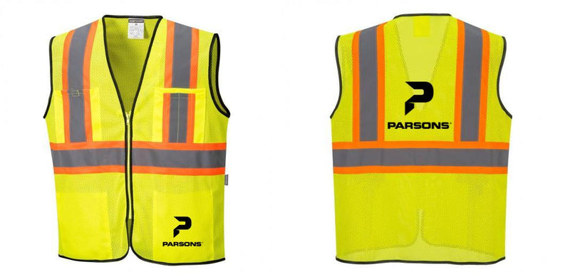 Custom Yellow Mesh Class 2 Reflective Safety Vest with Pockets