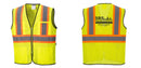 Custom Yellow Mesh Class 2 Reflective Safety Vest with Pockets