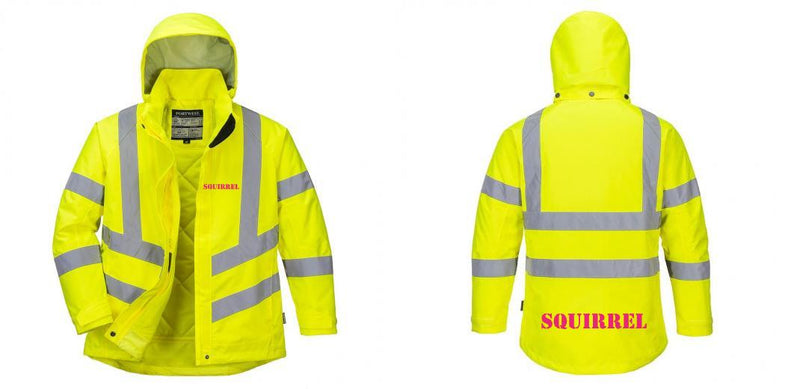 Custom Ladies Hi-Vis Yellow Winter Jacket With 2″ Reflective Tape