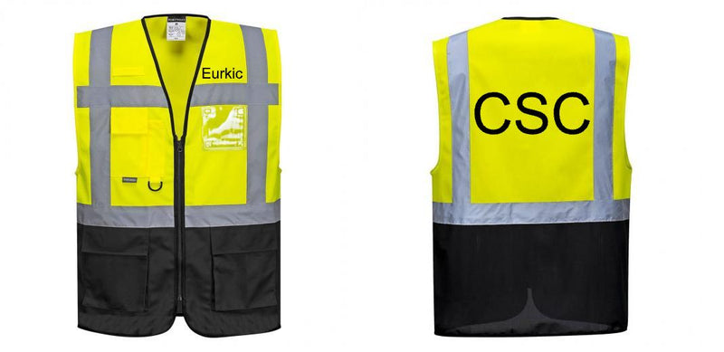 Custom Warsaw Yellow and Black Professional Style Safety Vest