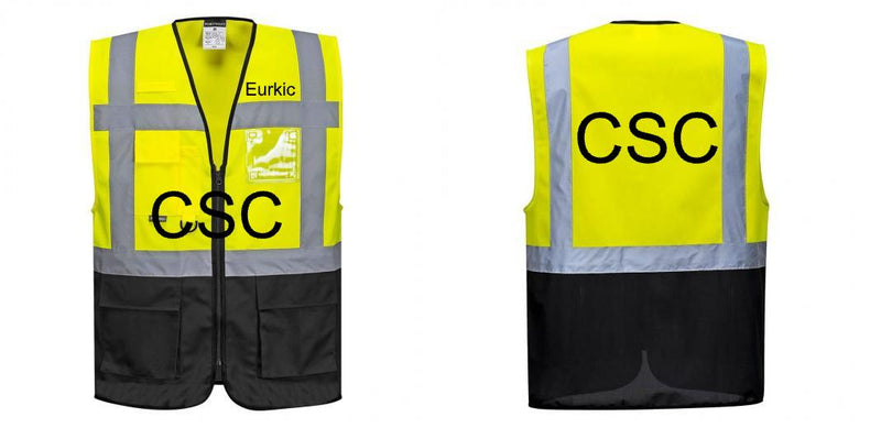 Custom Warsaw Yellow and Black Professional Style Safety Vest