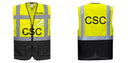 Custom Warsaw Yellow and Black Professional Style Safety Vest