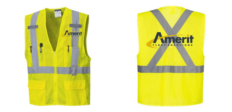 Custom Hi-Vis YELLOW Mesh X Back Executive Vest