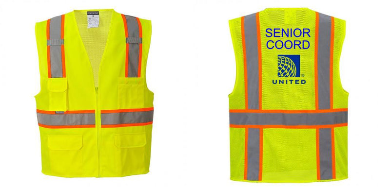 Custom Yellow Class 2 Safety Vest with Cooling Mesh Back