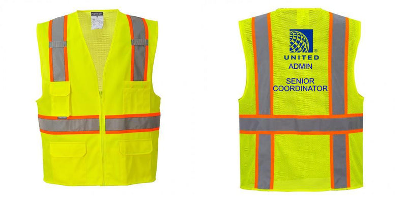 Custom Yellow Class 2 Safety Vest with Cooling Mesh Back
