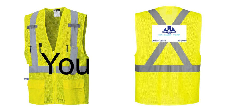 Custom Hi-Vis YELLOW Mesh X Back Executive Vest