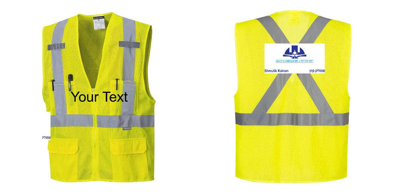 Custom Hi-Vis YELLOW Mesh X Back Executive Vest
