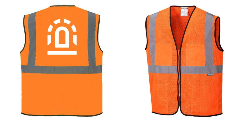 Custom Lightweight High Visibility ORANGE Tampa Mesh Vest