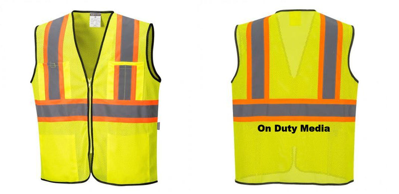 Custom Yellow Mesh Class 2 Reflective Safety Vest with Pockets