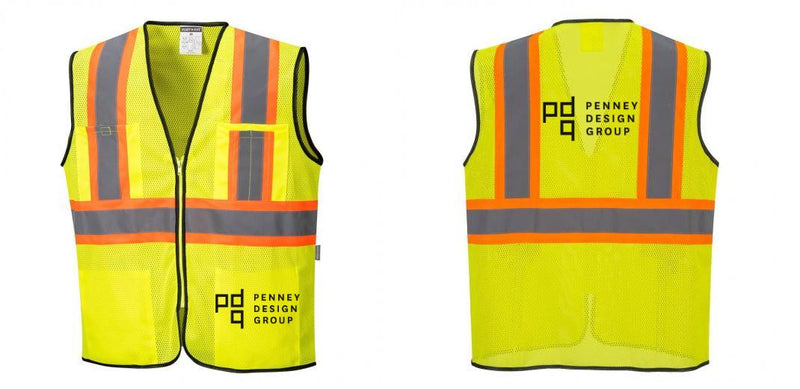 Custom Yellow Mesh Class 2 Reflective Safety Vest with Pockets